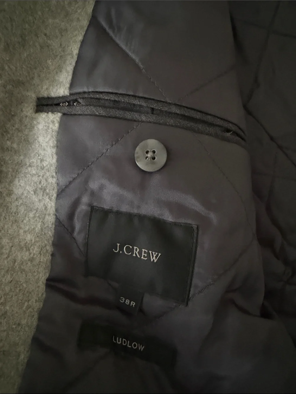 J Crew Men's Gray Wool Blend Overcoat - Classic Coat - 38R